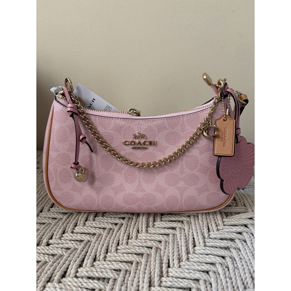 Coach Teri Shoulder Bag Signature Purse Crossbody Powder Pink 2026 CEA20 NWT